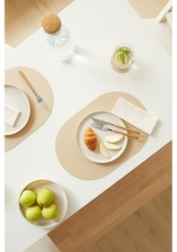 Resim Home Wave 6'lı Bej/taş Renk Suni Deri Amerikan Servis Set 45 X 30 Cm Bej 