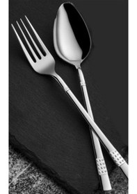 Resim Arsel Domino Sade 72 Parça 12 Kişilik Çatal Kaşık Bıçak Seti Gümüş 