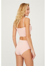 Resim Cottonhill Yüksek Bel Basic Lazer Kesim Bikini Külot 5'li Paket Çok Renkli 6 