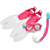 Resim Speedo Ju Dual Lenses & Fins Pink Unisex Çocuk Pembe Maske Palet Ve Şnorkel Set 