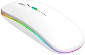 Resim Classone RGB-102F RGB Işıklı, Efektli, Silent-Sessiz, RF Kablosuz, Bluetooth Mouse - Beyaz 