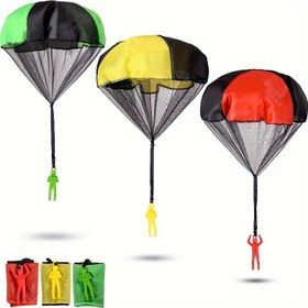Resim 3 adet Canlı Parachute Oyuncakları Çocuklar İçin - Açık Hava Oyunları İçin Renkli, Dayanıklı Plastik Parachutes, 3-10 Yaş Aralığındaki Erkek ve Kızler İçin İdeal Paskalya Sepeti Hediyesi, Açık Hava Oyun Ekipmanı | Renkli Oyuncak Tasarımı | Dayanıklı Plastik Oyuncak, Çocuklar İçin Parachute 
