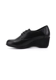 Resim Gönderi(R) Gönderi R Kadın Siyah Bağcıklı Dolgu Taban Hakiki Deri Ayakkabı Gdza134m0385 Siyah 