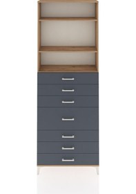 Resim Arges Dolap 3 Raflı 7 Çekmeceli 88x30x243 Çam-antrasit Atlas Çam 