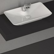 Resim İsvea Sistemay Clear Tezgah Üstü Beyaz Lavabo 65x39 cm 