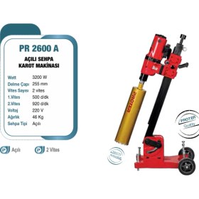 Resim Proter Proter PR 2600 A Açılı Sehpa Karot Makinesi 