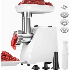 Resim Amzchef Elektrikli Kıyma Makinesi, 3 Tabaklı Sosis Doldurucu ve Küp Seti 