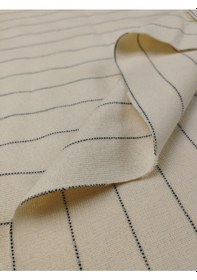 Resim Krem Siyah Çizgili İnterlok Örme Kumaş En 180 Cm X Boy 310 Cm -10643 Siyah 