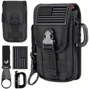Resim Willowhaven Yeşil Us Bayraklı Molle Bel Çantası Su Şişe Tokalı Ayarlanabilir Askılı Dayanıklı Nylon Telefon Çantası Yeşil 