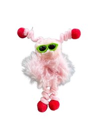 Resim Caş Dekorasyon Pembe Renk Canavar Figürlü Gözlüklü Peluş Simit Toka Pembe 