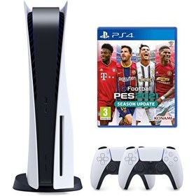 Resim Sony Playstation 5 Diskli Oyun Konsolu + 2. Dualsense Kol + Pes 2021 (İthalatçı Garantili) 