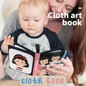 Resim Mini Bez Kitap, Yumuşak Bebek Kumaş Kitabı 0-6 Ay Siyah ve Beyaz Yüksek Kontrastlı Yıkanabilir, Toksik Olmayan Erken Öğrenme Kitabı 