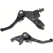 Resim Chuangyinshop Siyah 1 Çift Alüminyum 22mm 7/8" Katlanır Gaz Fren Debriyaj Kumanda Kolu 50cc 110cc 125cc 200cc Dirt Pit Bisiklet 