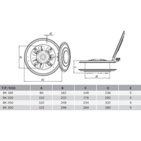 Resim Bahçıvan Bvn Bahçıvan Bk 250 Aksiyel Kapaklı Duvar/ Pencere / Baca Aspiratörü (890M³/H) 