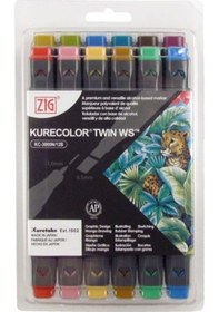 Resim Zig Kurecolor Twin S Marker Kalem 12 Renk Set Dull Colors 