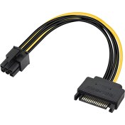Resim Aogo 6 Pin - Sata 15 Pin Sata Güç Kablosu (Sata - 6 Pin Pcıe) Grafik Ekran Kartı Power Kablosu 