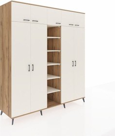 Resim Kronos Dolap 18 Raflı 9 Kapaklı 220x59x243 Çam-aytaşı/aytaşı Çok Renkli 