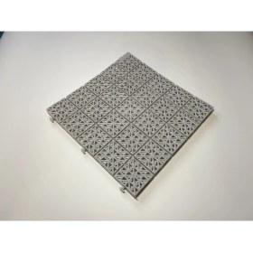 Resim Gerçek Trend Gri, Kare Desenli Ortopedik Plastik Yer Karosu Zemin Döşemesi Yer Izgarası 33X33 1 M2 (9 Adet) 