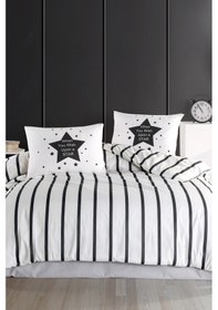 Resim Kolay Ütülenir Nevresim Takımı Çift Kişilik Funnystar Siyah-beyaz Siyah-beyaz 