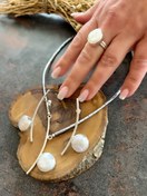 Resim Doğaltaş Gümüş Özel Tasarım Sedef İnci Set 