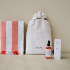 Resim Striped Gauze Peştemal Hediye Seti Coral 