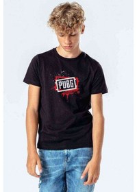 Resim Pubg Kan Pubg Siyah Baskılı Unisex Çocuk Siyah Tshirt 
