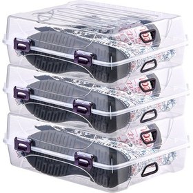 Resim 3'lü Hava Alma Özellikli Şeffaf Bot Ayakkabı Saklama Kutusu ŞEFFAF 