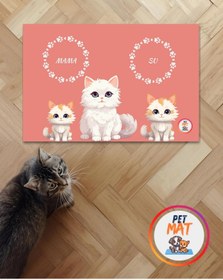 Resim MEVESE Petmat Kedi Mama Paspası , Kaymaz Taban , Yıkanabilir , Evcil Hayvan Paspası 001-P 