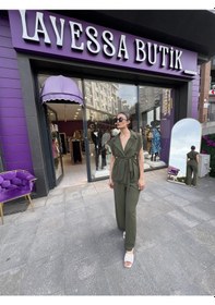 Resim Krep Kumaş Ayrobin Kumaş - Haki Renk-186 Haki 