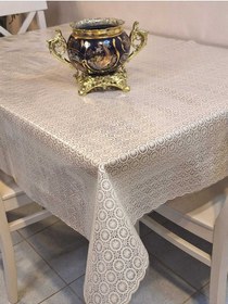 Resim Ithal Pvc Muşamba - Desenli Silinebilir Masa Örtüsü 07iz06 Bej 
