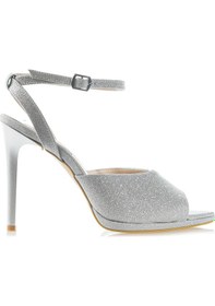 Resim Yaşar Kaşlı Kadın Platform Taban Topuklu Ayakkabı 36-40 24y Yka-820 Z Lame Simli Gümüş 