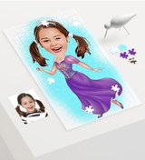 Resim Kişiye Özel Çocuk Prenses Karikatür 240 Parça A3 Puzzle - 1 
