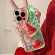 Resim Yaz Buz Küpü Karpuz Ferahlatıcı Desenli, iPhone Kılıfı için Uygun 