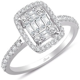 Resim 0.72 Ct Baget Pırlanta Modern Tasarım Yüzük 