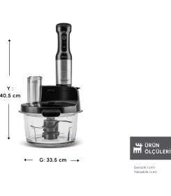 Resim Karaca Mastermaid Prosteel 2000W Mutfak Robotu Siyah 
