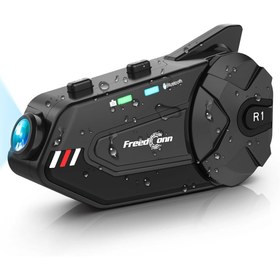 Resim GÜMRÜK BEY FreedConn R1 Plus Motosiklet Bluetooth İntercom Wifi Kayıt 1080P 120 Derece Angel Kamera 1500 mAh 