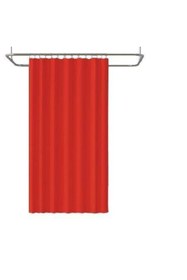 Resim Zethome Banyo Perdesi 2x120x200 Çift Kanat Duş Perdesi Halka Hediyeli 0010 Kırmızı 