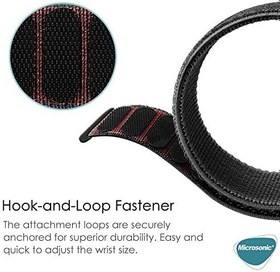 Resim Microsonic Amazfit Bip U Pro Hasırlı Kordon Woven Sport Loop Kırmızı 