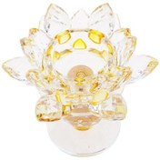 Resim Suntek Magideal Kristal Lotus Çiçeği Mumluk Tealight Ev Feng Shui Sarı 