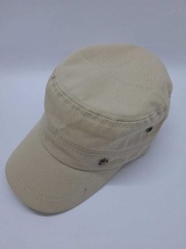 Resim Kardelen Butik Denizli Kaliteli Vintage Askeri Tarz Metal Yıldızlı Şapka Unisex Bej Krem Arkadan Ayarlanabilir Bej Krem 