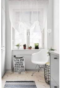 Resim Potlu Keten Tül Perde Ekru Krem 