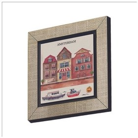 Resim Amsterdam Görseli Baskılı Mdf Magnet 7x7 13 