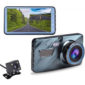 Resim Çift Lensli 4' Ekranlı 1296p Ön-arka Araç İçi Kamera G-sensörlü 