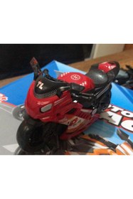 Resim Asya Oyuncak Oyuncak Sürtmeli Polis Motorsikleti 15 cm Kırmızı Model Motorsiklet 