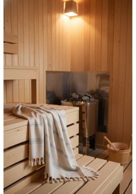 Resim Pamuk , Yumuşak , Lüks Banyo Havlusu Peştamal 100 X 180 Cm - Gri Gri 