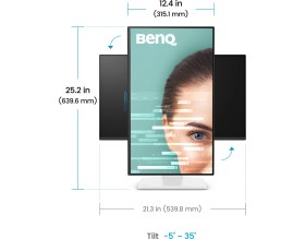 Resim Benq GW2490TC 23,8'' IPS Full Hd 144 Hz HDMI Dp Usb-C mm Pivot Eye-Care Beyaz Ev Ofis Monitörü 