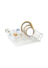 Resim Ece Metal Select Düz Tabaklık Bulaşıklık Krom Kaplama Metal Sepet Plastik Tepsi Krom 