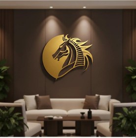 Resim Güçlü Mustang Atı Metal Duvar Tablosu 