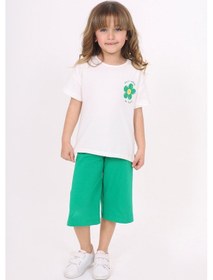 Resim Toontoy Kids Toontoy Kız Çocuk Baskılı Kaprili Takım Çimen Yeşili 