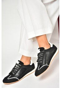 Resim Fox Shoes U820730509 Siyah Kadın Spor Ayakkabı Sneakers Siyah-suni Deri Çok Renkli 